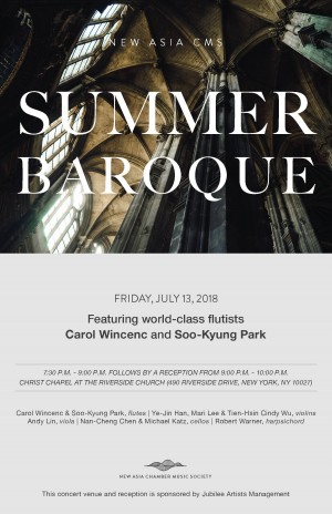 NEW ASIA CMS SUMMER BAROQUE - Featuring world-class flutists Carol Wincenc and Soo-Kyung Park
