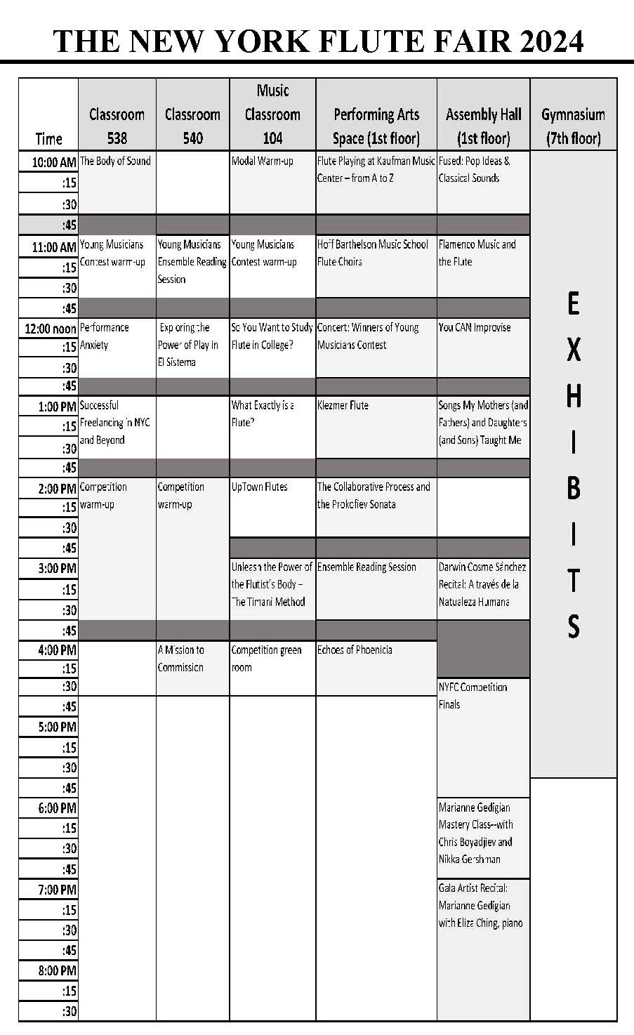 Flute Fair 2024 Schedule New York Flute Club